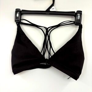 Victoria’s Secret Black Strappy Back Bikini Top Size Small